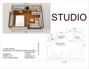 Floor Plan in 1 BHK Builder Floor at Chaitanya Vihar – for Sale