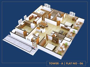 Floor Plan in 3 BHK Apartment at Kondapur – for Sale