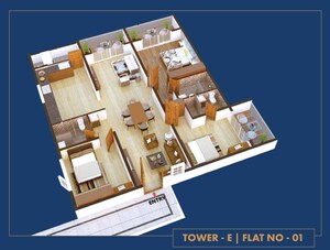 Floor Plan in 3 BHK Apartment at Kondapur – for Sale