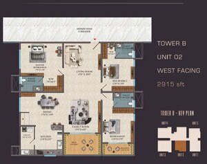 Floor Plan in 3 BHK Apartment at Financial District – for Sale