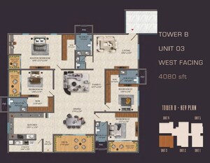 Floor Plan in 4 BHK Apartment at Financial District – for Sale