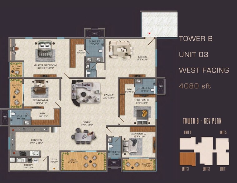 Floor Plan, financial district 4 Bedroom 4080 Sq.Ft. Apartment In Financial District Hyderabad 9630510