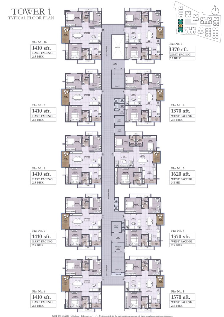 Floor Plan, puppalaguda 2.5 Bedroom 1370 Sq.Ft. Apartment In Puppalaguda Hyderabad 9630610