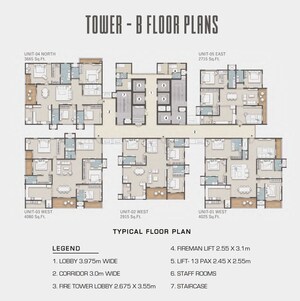 Floor Plan in 4 BHK Apartment at Financial District – for Sale