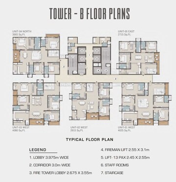 Floor Plan in 4 BHK Apartment at Financial District – for Sale