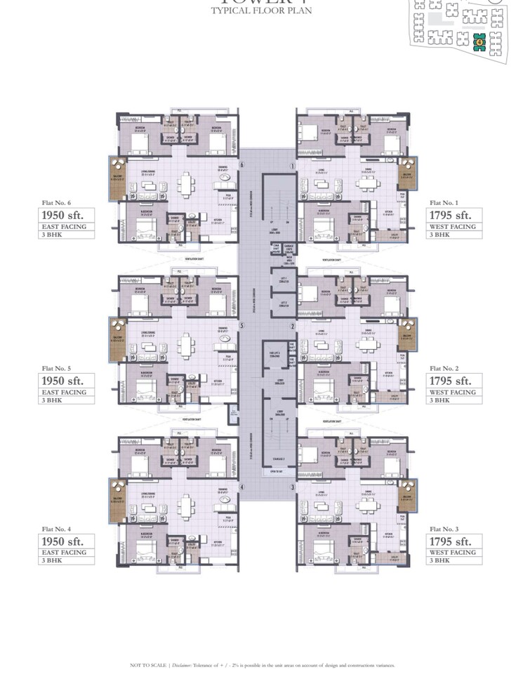 Floor Plan, puppalaguda 3 Bedroom 1795 Sq.Ft. Apartment In Puppalaguda Hyderabad 9630759