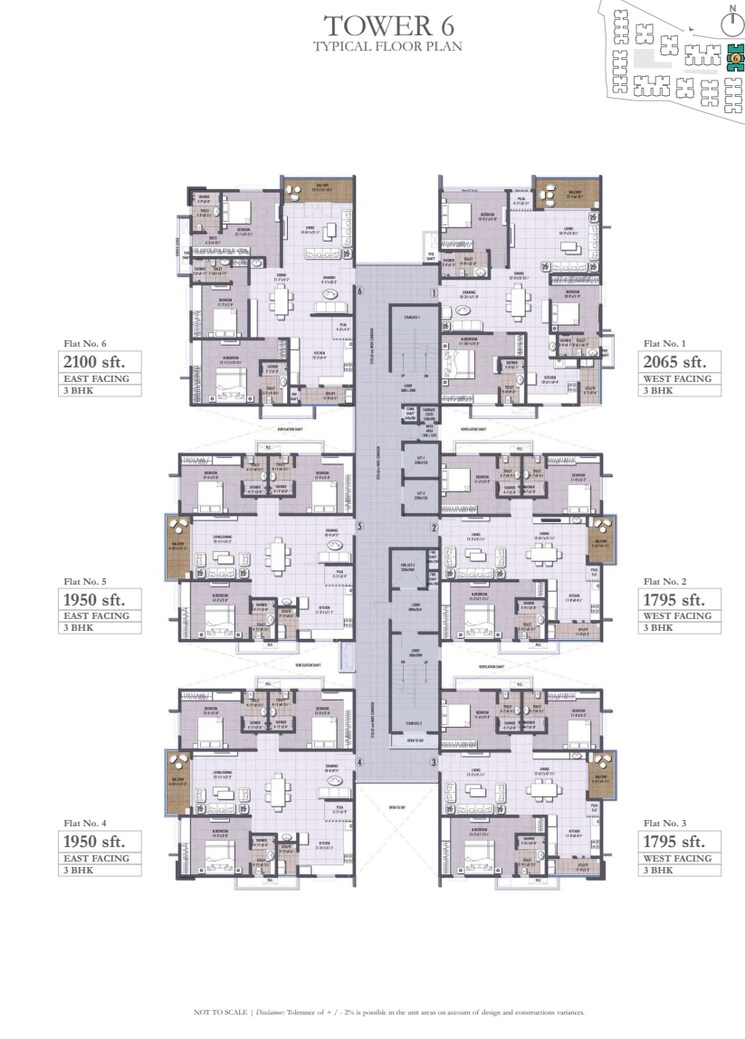 Floor Plan, puppalaguda 3 Bedroom 1795 Sq.Ft. Apartment In Puppalaguda Hyderabad 9630759