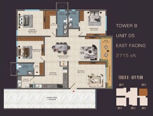 Floor Plan in 3 BHK Apartment at Financial District – for Sale