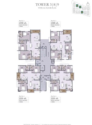 Floor Plan in 3 BHK Apartment at Puppalaguda – for Sale