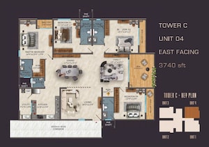 Floor Plan in 4 BHK Apartment at Financial District – for Sale