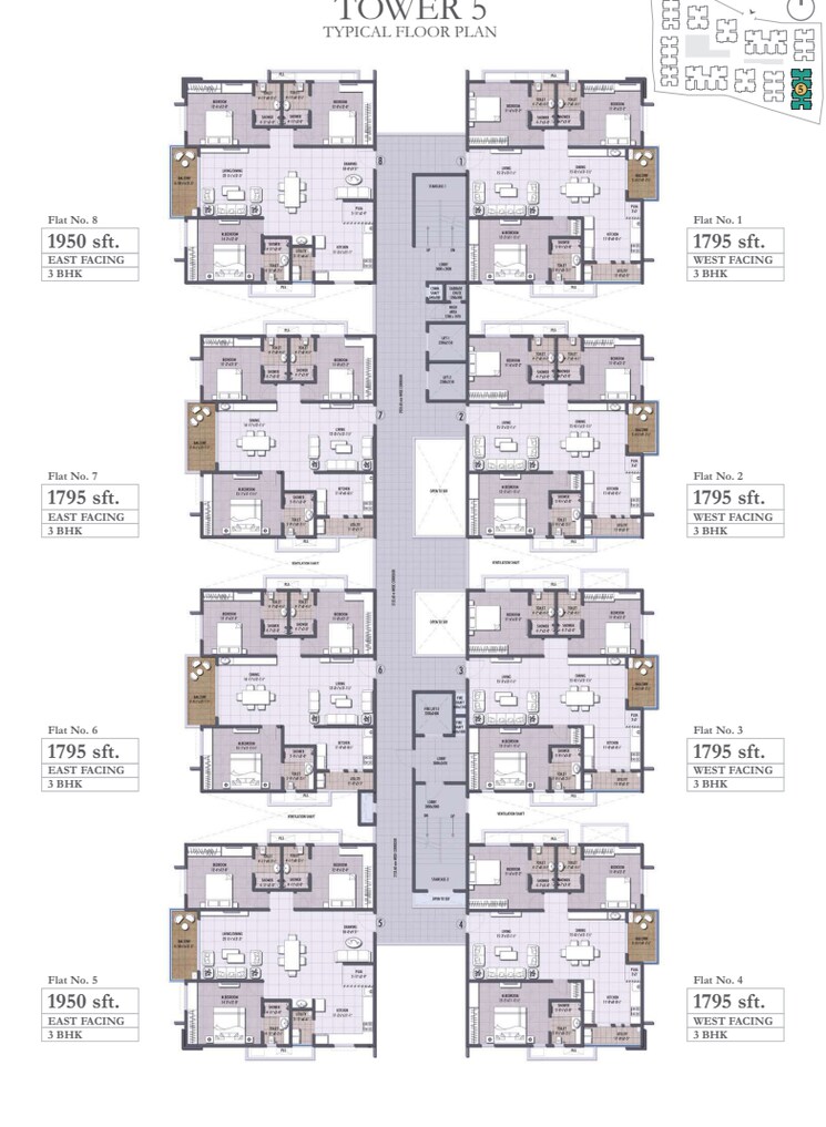 Floor Plan, puppalaguda 3 Bedroom 1950 Sq.Ft. Apartment In Puppalaguda Hyderabad 9630996
