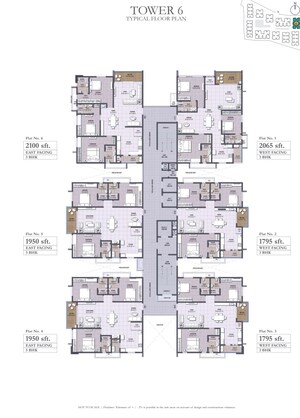 Floor Plan in 3 BHK Apartment at Puppalaguda – for Sale