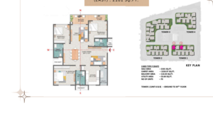 Floor Plan in 3 BHK Apartment at Financial District – for Sale