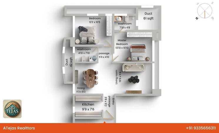 Floor Plan, kalpataru-estate-mumbai 2 Bedroom 1098 Sq.Ft. Apartment In Jogeshwari East Mumbai 9631368