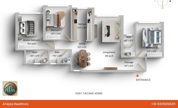 Floor Plan, raj-infinia 3 Bedroom 1250 Sq.Ft. Apartment In Malad West Mumbai 9631384