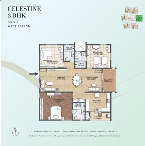 Floor Plan in 3 BHK Apartment at Kondapur – for Sale