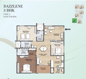 Floor Plan in 3 BHK Apartment at Kondapur – for Sale