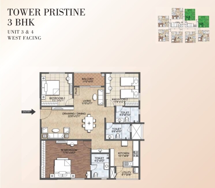 Master Plan, kondapur 3 Bedroom 1891 Sq.Ft. Apartment In Kondapur Hyderabad 9631663