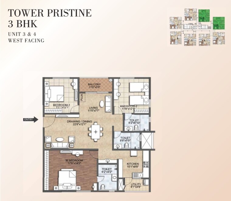 Master Plan, kondapur 3 Bedroom 1891 Sq.Ft. Apartment In Kondapur Hyderabad 9631663