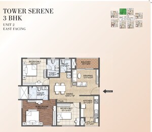 Floor Plan in 3 BHK Apartment at Kondapur – for Sale