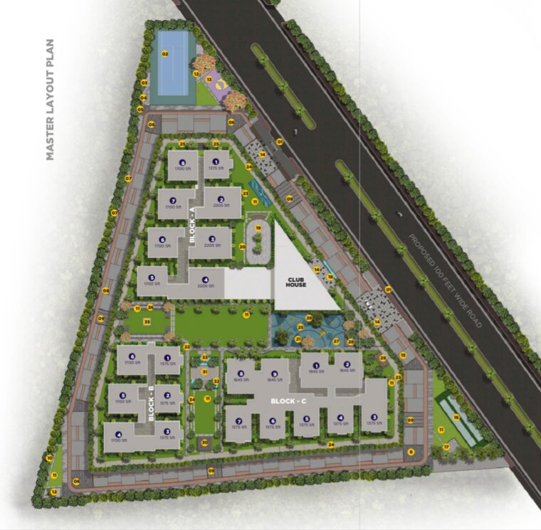 Master Plan, kollur 3 Bedroom 1700 Sq.Ft. Apartment In Kollur Hyderabad 9631909