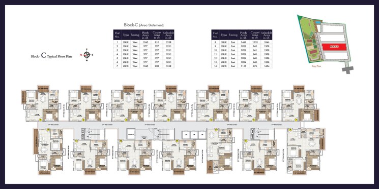 Floor Plan, narsingi 3 Bedroom 1846 Sq.Ft. Apartment In Narsingi Hyderabad 9632109