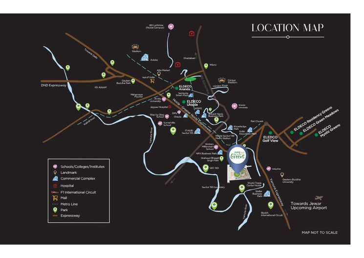 Map Location, eldeco-live-by-the-greens 3 Bedroom 1404 Sq.Ft. Apartment In Sector 150 Noida 9632094