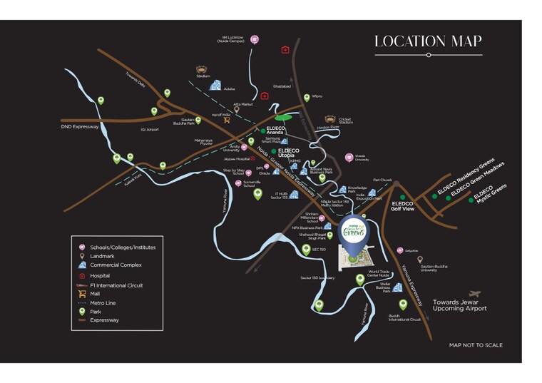 Map Location, eldeco-live-by-the-greens 3 Bedroom 1404 Sq.Ft. Apartment In Sector 150 Noida 9632094