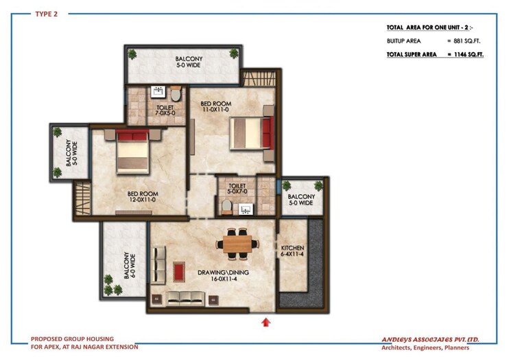 Floor Plan, morta 3 Bedroom 1515 Sq.Ft. Apartment In Morta Ghaziabad 9632776