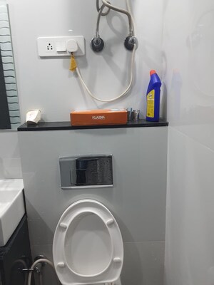 Bathroom in 3 BHK Apartment at Vidyut Apartment, Sector 12 Dwarka – for Rent