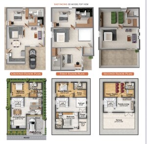 Floor Plan in 4 BHK Villa at Oorjita Golden Leaf, Gundlapochampalli – for Sale