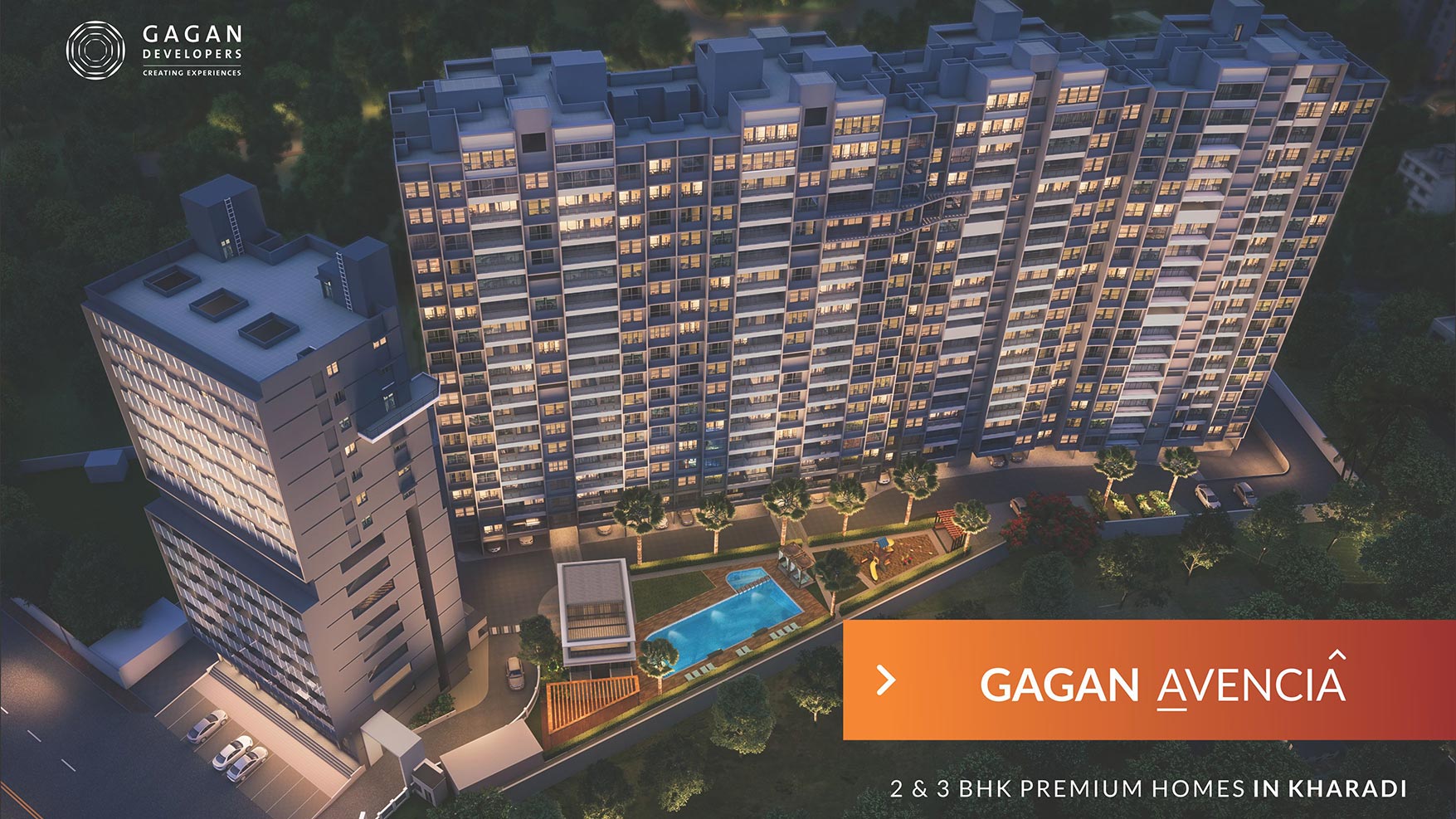 3 BHK + Servant Room 1100 Sq.Ft. Apartment in Gagan Avencia