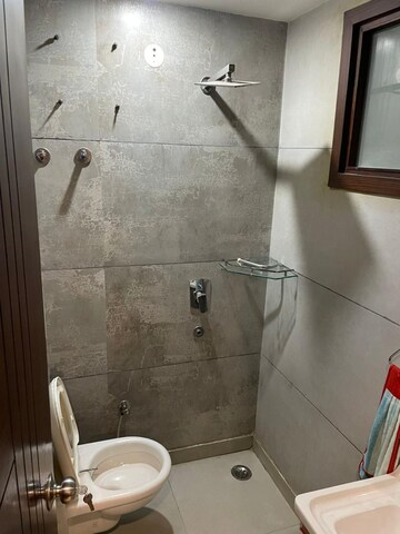 Bathroom in 3 BHK Apartment at Triveni Apartments CGHS, Paschim Vihar – for Rent