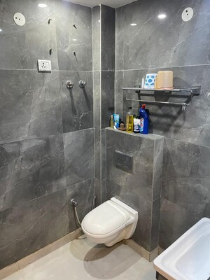 Bathroom in 3 BHK Apartment at Triveni Apartments CGHS, Paschim Vihar – for Rent