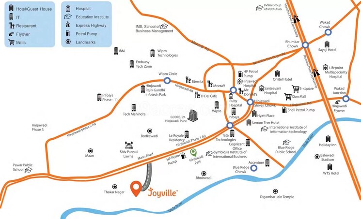 Map Location, shapoorji-pallonji-joyville-hinjewadi 4 Bedroom 1422 Sq.Ft. Apartment In Hinjewadi Pune 9639781