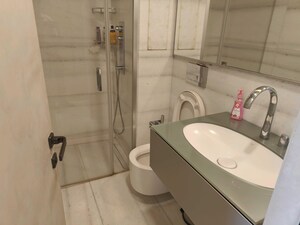 Bathroom in 3 BHK Apartment at Lodha World Crest, Worli – for Rent