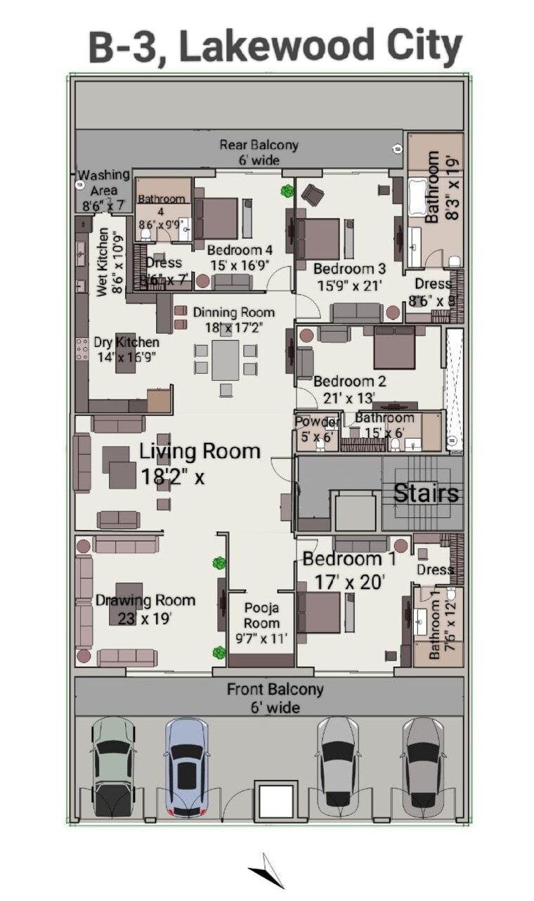 Floor Plan, eros-lakewood-city 4 Bedroom 818 Sq.Yd. Builder Floor In Suraj Kund Faridabad 9639745