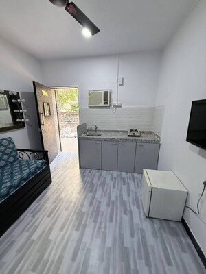 Kitchen in 1 RK Apartment at Yashodham Complex, Goregaon East – for Rent