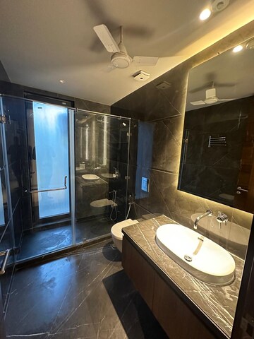 Bathroom in 4 BHK Builder Floor at Sushant Lok I – for Rent