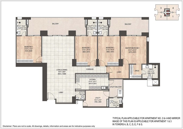 Floor Plan, dlf-privana-south 4 Bedroom 3577 Sq.Ft. Apartment In Sector 76 Gurgaon 9641252