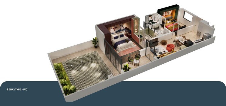 Floor Plan, anjuna 1 Bedroom 1100 Sq.Ft. Apartment In Anjuna Goa 9642442