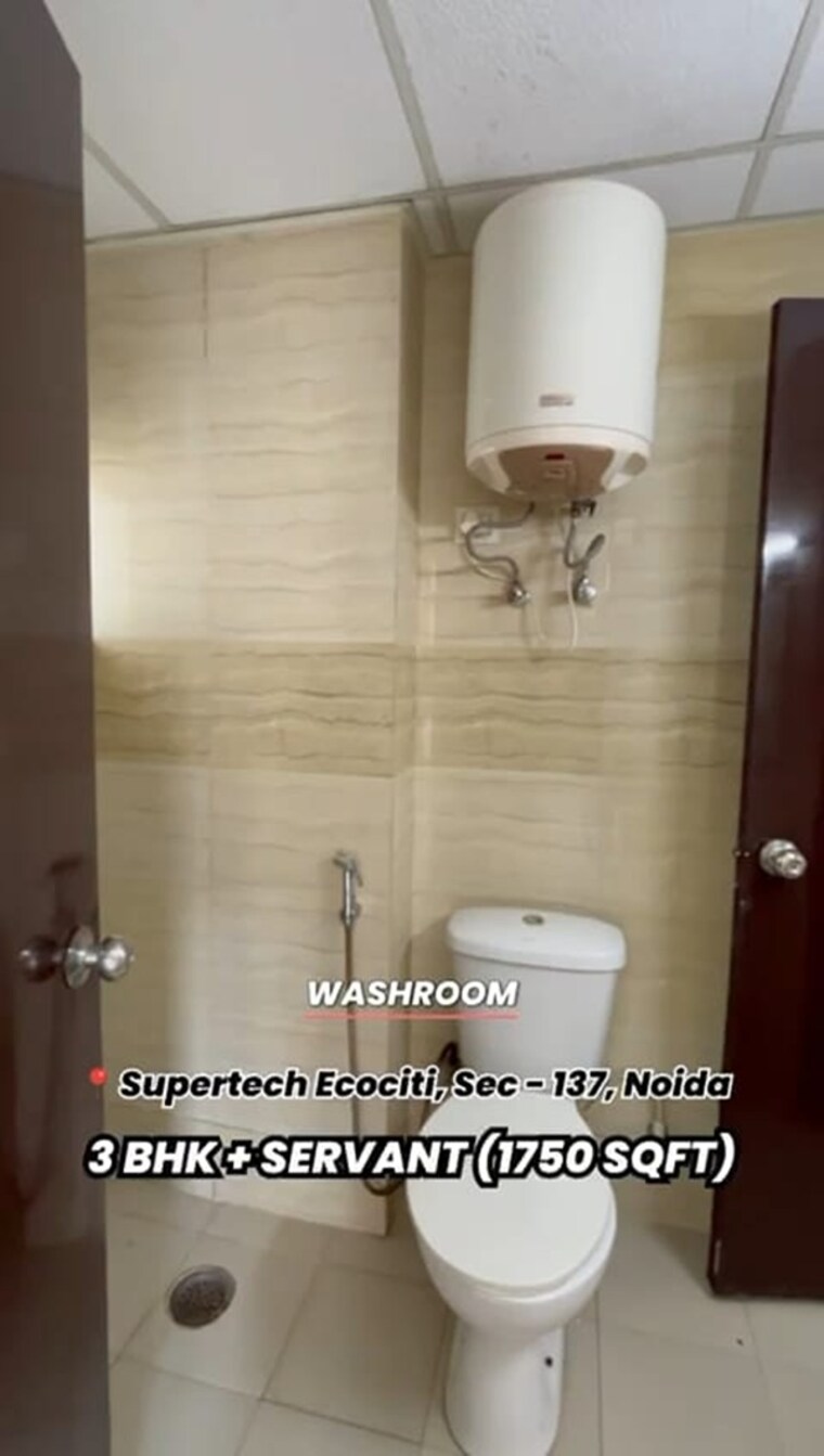 Bathroom, supertech-ecociti 3 Bedroom 1749 Sq.Ft. Apartment In Sector 137 Noida 9643118