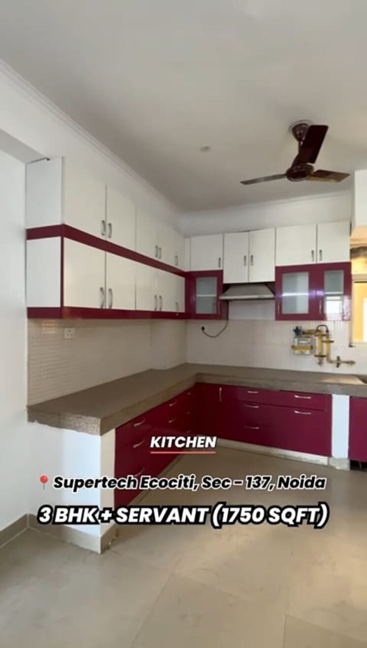Kitchen, supertech-ecociti 3 Bedroom 1749 Sq.Ft. Apartment In Sector 137 Noida 9643118