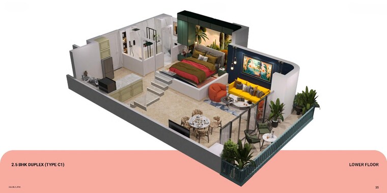 Floor Plan, anjuna 2.5 Bedroom 2150 Sq.Ft. Apartment In Anjuna Goa 9643100