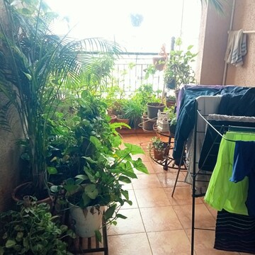 Balcony in 3 BHK Apartment at Kalpataru Estate Building 8, Pimple Gurav – for Rent