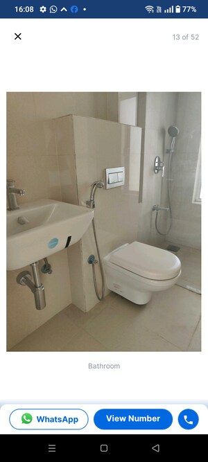 Bathroom in 3 BHK Apartment at Soham Crystal Spires, Thane West – for Rent