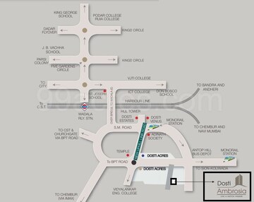 2 BHK Apartment – Map Location View at Dosti Group Acres, Wadala East - for Sale