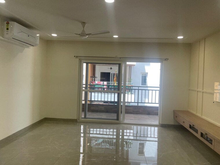 Living Room, hallmark-skyrena 3 Bedroom 1935 Sq.Ft. Apartment In Narsingi Hyderabad 9644449