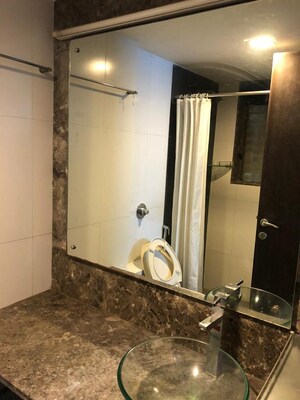 Bathroom in 3 BHK Apartment at Lake Home, Powai – for Rent