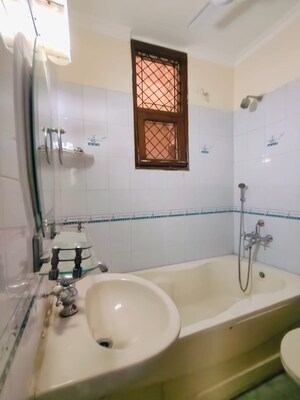 Bathroom in 3 BHK Apartment at Vijay Ratan Vihar, Sector 15 – for Rent